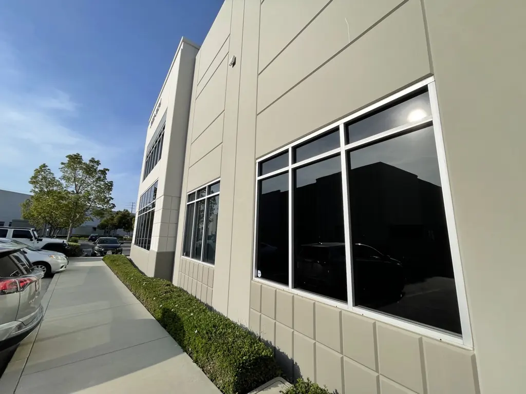 Window film on a flex industrial building