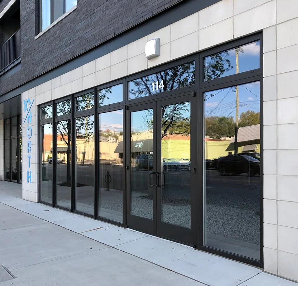 Commercial window film installation by Tint Solutions