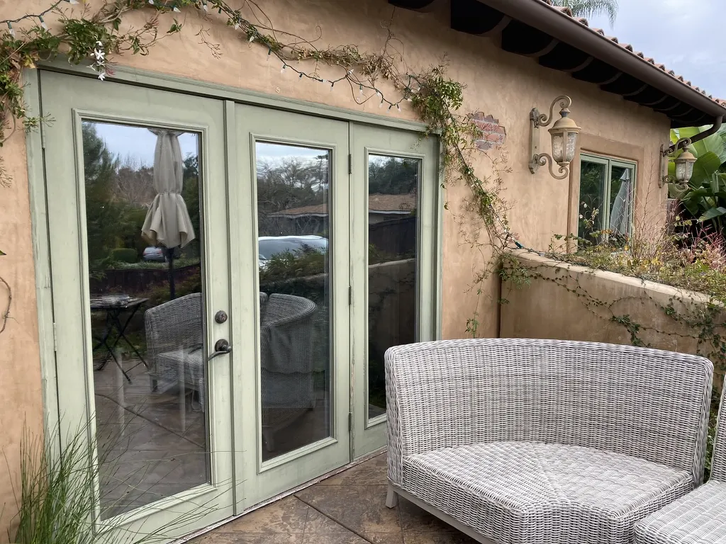 French doors and side windows onto the patio, Coronado
