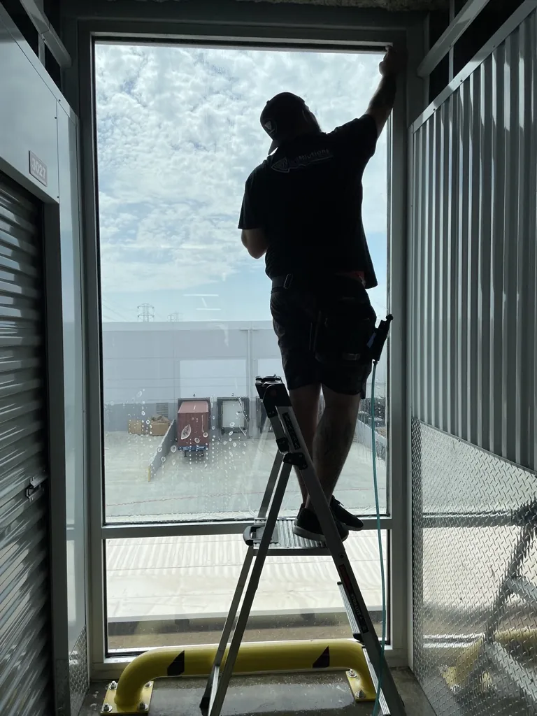 Commercial window film installation by Tint Solutions