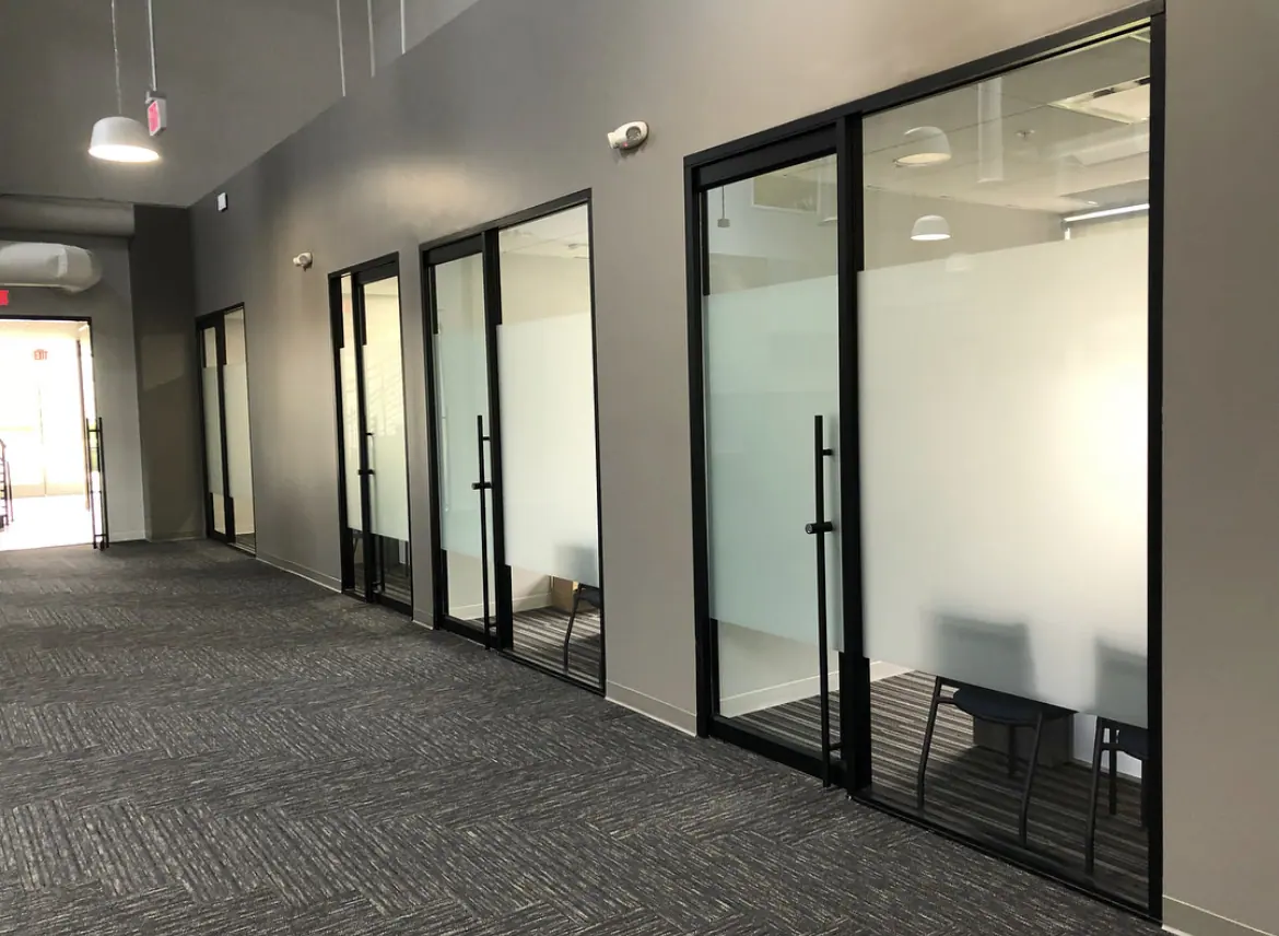 Frosted office doors and sidelights