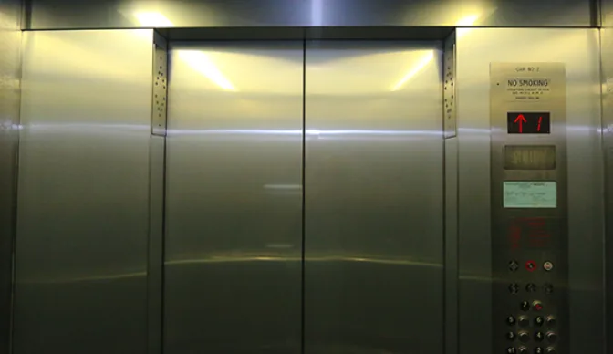 Stainless steel elevator doors and panels