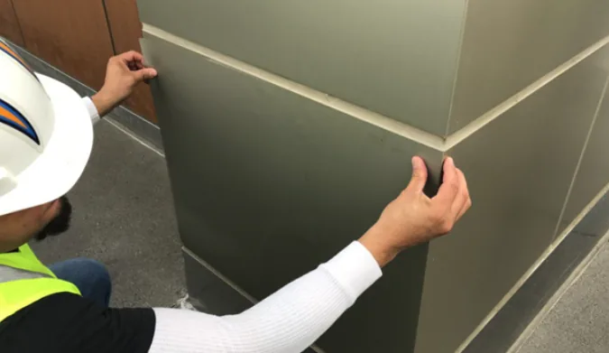 Metal Shield film on column cladding