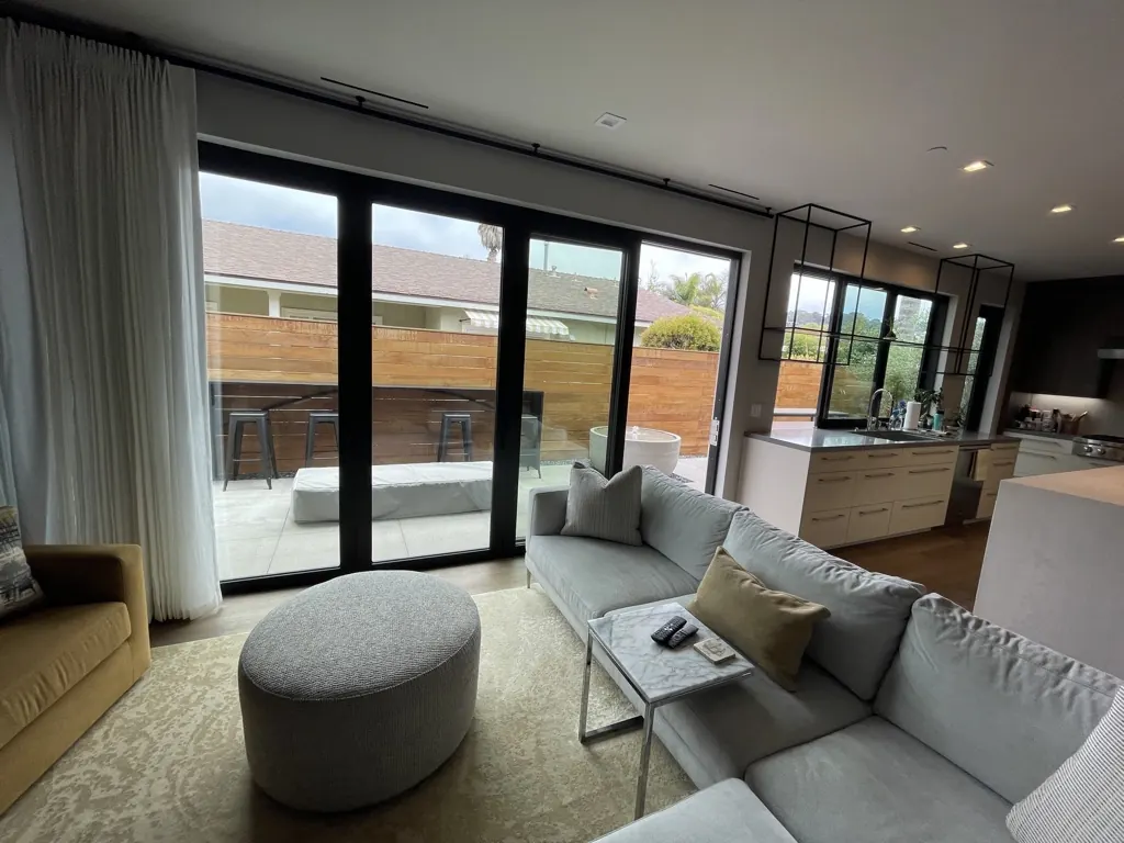 Folding glass doors off the living room