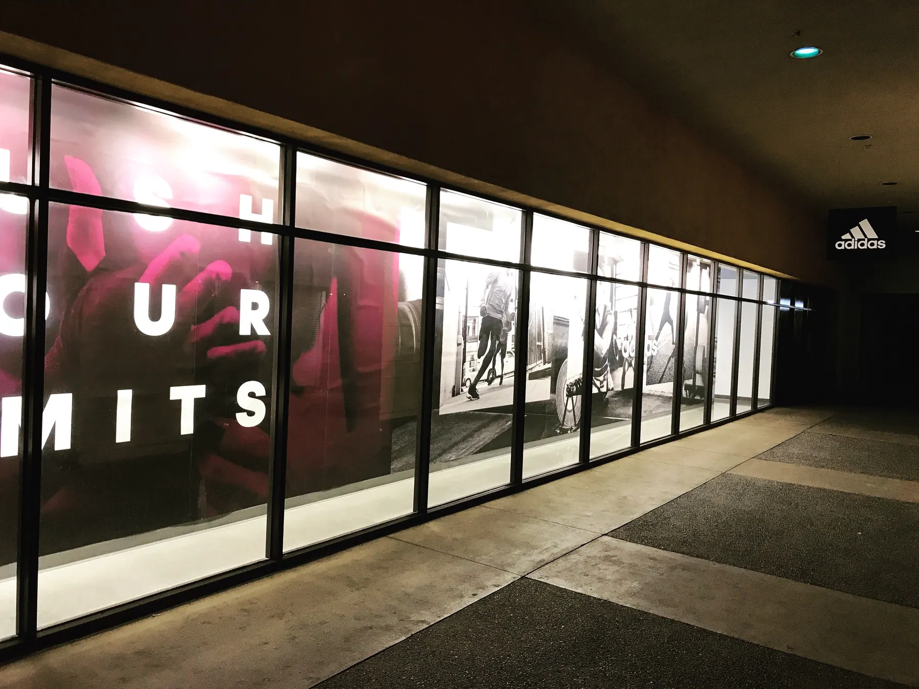Security film on a retail storefront