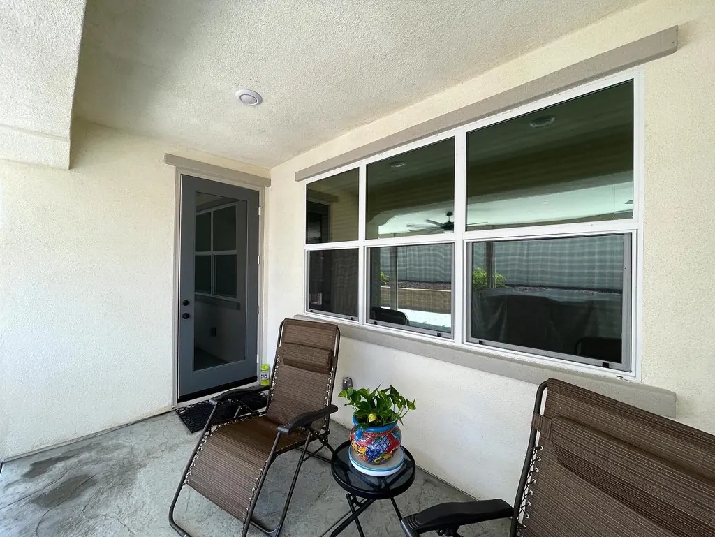 Windows onto a covered patio, Temecula area